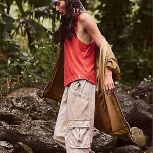 Free People Inhale Red Tank Top Size X-Small NWOT